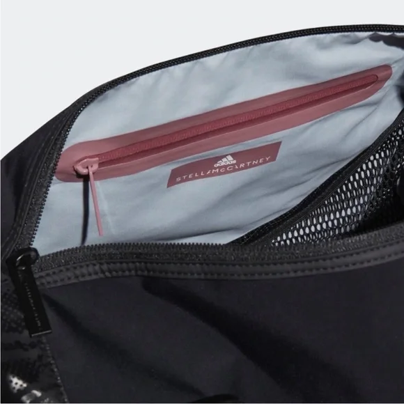 Adidas by Stella McCartney Round Duffle Gym Athleisure Bag Black Mesh Duffel Bag